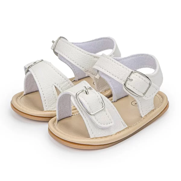 KIDSUN 2021 Newborn Baby Sandals Shoes Infant Girl Boy Summer Outdoor Rubber Learther Anti-slip Flat Soft Toddler First Walkers - Image 15
