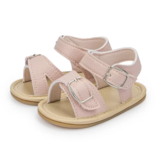 KIDSUN 2021 Newborn Baby Sandals Shoes Infant Girl Boy Summer Outdoor Rubber Learther Anti-slip Flat Soft Toddler First Walkers - Image 11