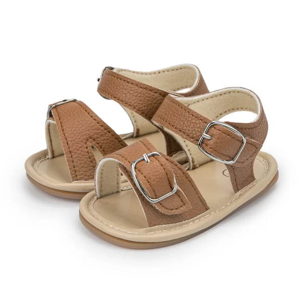 KIDSUN 2021 Newborn Baby Sandals Shoes Infant Girl Boy Summer Outdoor Rubber Learther Anti-slip Flat Soft Toddler First Walkers - Image 16