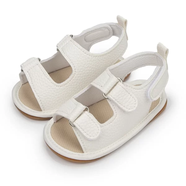 KIDSUN 2021 Newborn Baby Sandals Shoes Infant Girl Boy Summer Outdoor Rubber Learther Anti-slip Flat Soft Toddler First Walkers - Image 12