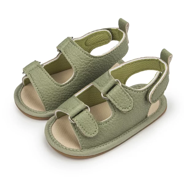 KIDSUN 2021 Newborn Baby Sandals Shoes Infant Girl Boy Summer Outdoor Rubber Learther Anti-slip Flat Soft Toddler First Walkers - Image 7