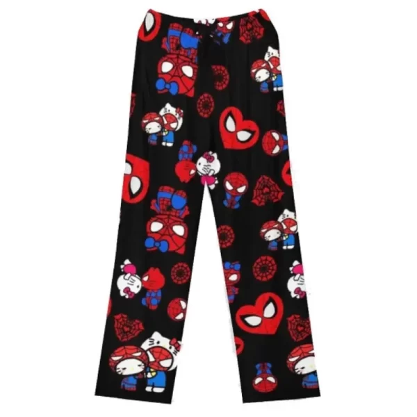 Hello Kitty Spider-man Cotton Loose Ladies Pajama Pants Pyjama Trousers Women Men Cartoon Sleep Bottoms Lounge Wear Girl Sleep - Image 2