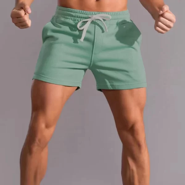 Fitness sports shorts for men summer American Cotton  gray running training leisure stretch squat three-quarter pants for men - Image 8