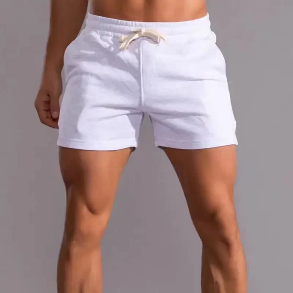 Fitness sports shorts for men summer American Cotton  gray running training leisure stretch squat three-quarter pants for men - Image 7