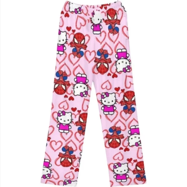 Hello Kitty Spider-man Cotton Loose Ladies Pajama Pants Pyjama Trousers Women Men Cartoon Sleep Bottoms Lounge Wear Girl Sleep - Image 5