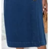 Women Denim Sexy Dress Summer Sleeveless Casual Thin V-neck Button Lady Slim Elegant New Hotsweet Fashion Pencil Clothing - Image 3