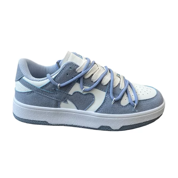Summer  Sneakers Girly Heart Fashion Blue Casuals Sneakers New Couple Trend Lace-up White Shoes Sneakers Women Shoes - Image 5