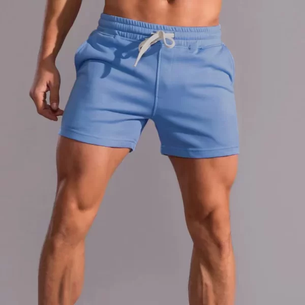 Fitness sports shorts for men summer American Cotton  gray running training leisure stretch squat three-quarter pants for men - Image 5