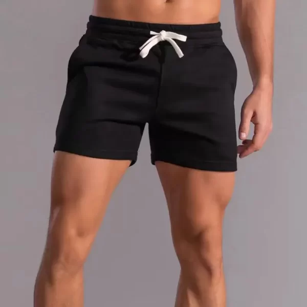 Fitness sports shorts for men summer American Cotton  gray running training leisure stretch squat three-quarter pants for men - Image 4