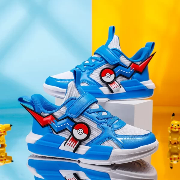 Carton Kid Sneakers Sport Shoes for Boys Fashion Leather Children Breathable Mesh Comfort Shoes Casual Outdoor Running Shoes
