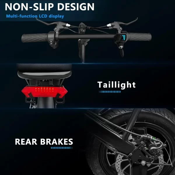 Folding Ebike,Electric Bicycle with Removable Battery, 20MPH Commuting Electric Bike, High Brushless Gear Motor - Image 6