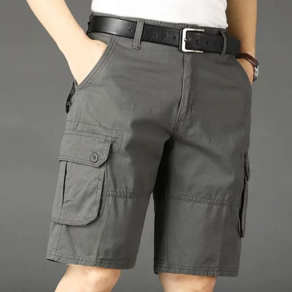 Khaki Half Men's Cargo Shorts Solid Male Bermuda Short Pants Big and Tall Designer Jogger Baggy New In Homme Jorts Cotton Luxury - Image 2