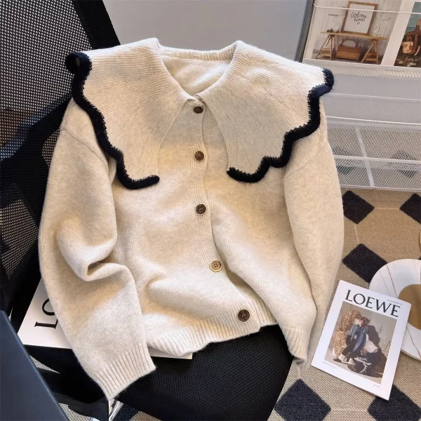 Knitted Cardigan Sweater - Image 6