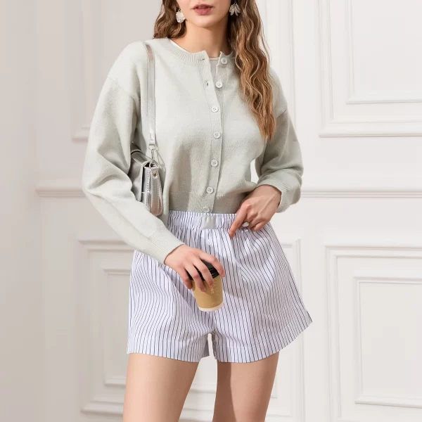 Retro Cropped Knit Cardigan - Image 8