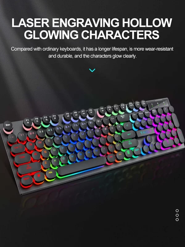 Shadow mechanical feeling, keyboard, desktop computer, laptop, esports game, illuminated wired keyboard - Image 5