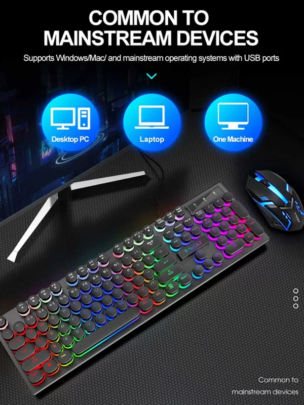 Shadow mechanical feeling, keyboard, desktop computer, laptop, esports game, illuminated wired keyboard - Image 6