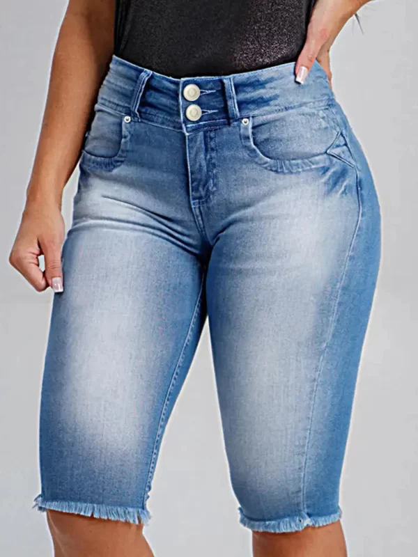 2024 new women's Denim shorts women's micro elastic tight Denim shorts high waist slimming out all-match casual - Image 2