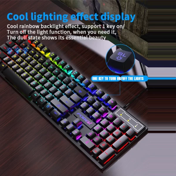 Mechanical Keyboard Wired Gaming Keyboard 104 Keys RGB Backlit Receiver for Laptop Desktop Ergonomics Keycap PC Accessories - Image 4