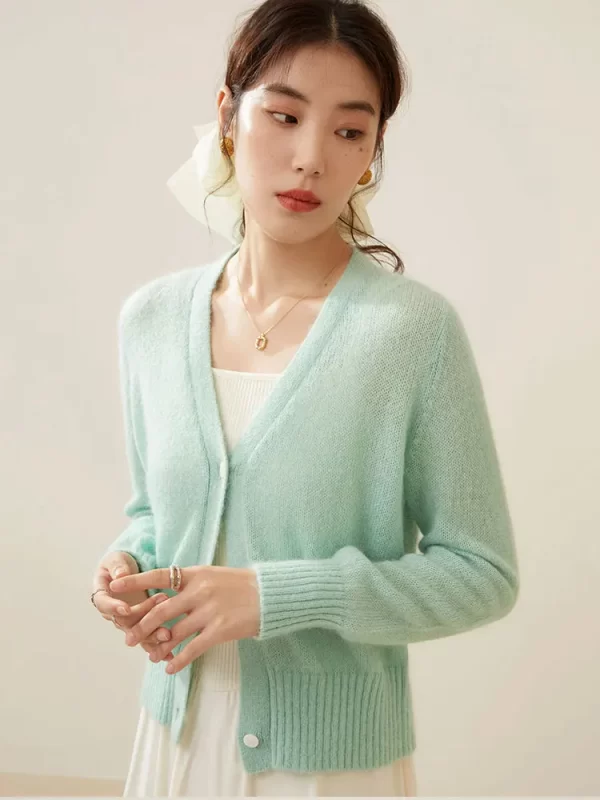 Mohair Knitted Cardigan Sweaters - Image 3