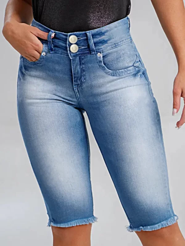2024 new women's Denim shorts women's micro elastic tight Denim shorts high waist slimming out all-match casual