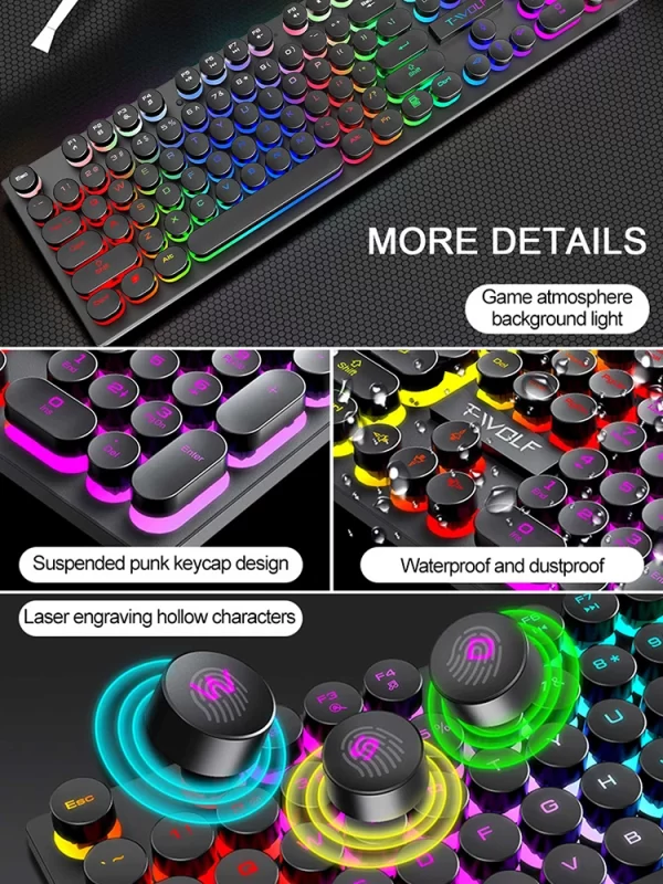 Shadow mechanical feeling, keyboard, desktop computer, laptop, esports game, illuminated wired keyboard - Image 4