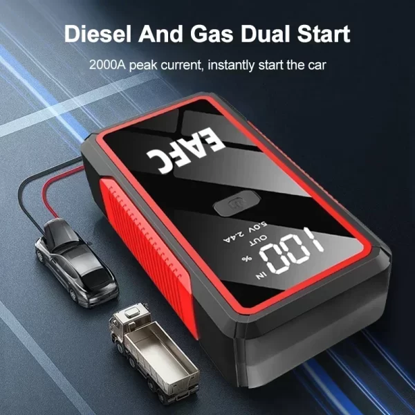 Car Jump Starter 1000A Battery Charger Emergency Power Bank Booster For 12V Diesel Gasoline Vehicle Articles For Cars - Image 2