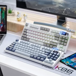 Mechanical Keyboard K86 Wireless 87 Keys 75% Layout Spanish Russian Korean Arabic Mechanical Keyboard Bluetooth Hot Swap RGB