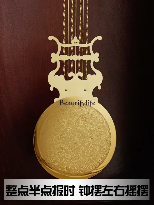 Solid Wood Classical Standing Grandfather Clock Chinese Floor European Style Living Room Time Reporting Mechanical Clock - Image 5