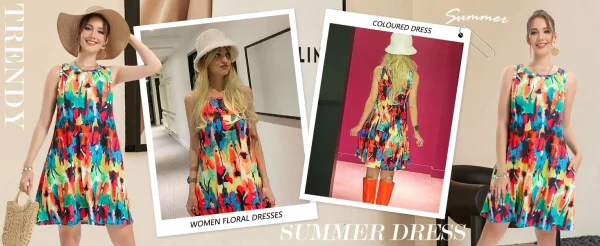Summer Fresh Marine Animal Print Sleeveless Vest Dress Summer Elegant And Fashionable Seaside Beach Vacation Sleeveless Dress - Image 20