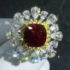 WUIHA Luxury Solid 9K White Gold 3EX 6CT VVS Ruby Gemstone Real Moissanite Diamond Wedding Engagement Ring Fine Jewelry With GRC - Image 3