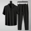 (Shirt+Trousers) 2024 Summer new arrival Men Fashion Classic Shirt men Business Casual Shirts Men A Set Of Clothes Size M-4XL - Image 14