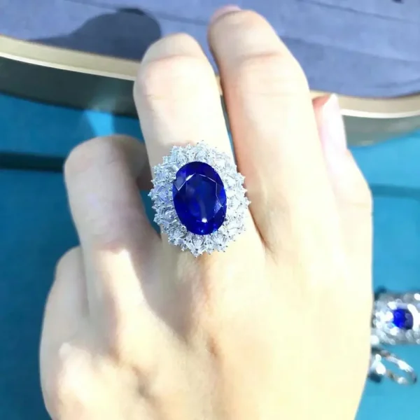 WUIHA Vintage 925 Sterling Silver 3EX Oval 8 CT VVS Sapphire Created Moissanite Wedding Engagement Customized Ring Fine Jewelry - Image 6