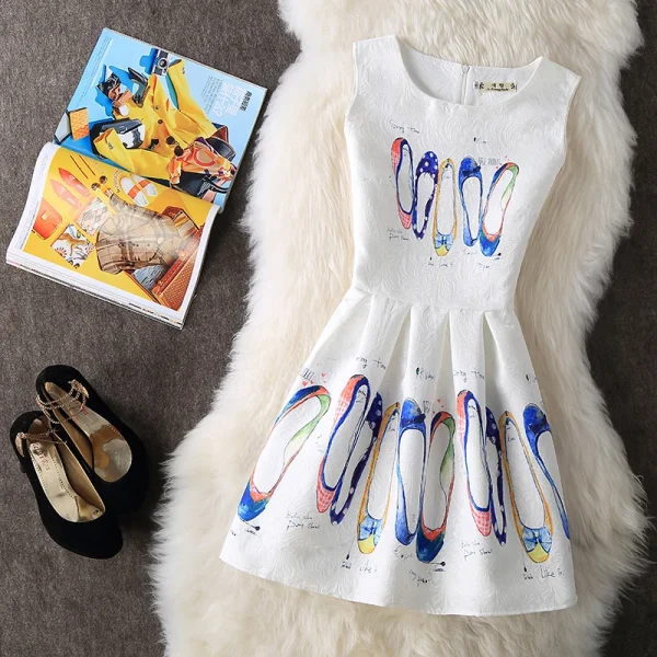 Printed Vintage Sexy Sleeveless Party Mini Dress 2021 Women Autumn Winter Bottoming Vest Mini Dress Elegant Office Ladies Dress - Image 6