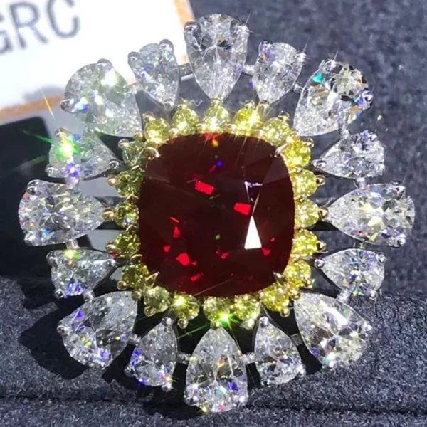 WUIHA Luxury Solid 9K White Gold 3EX 6CT VVS Ruby Gemstone Real Moissanite Diamond Wedding Engagement Ring Fine Jewelry With GRC - Image 13