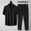 (Shirt+Trousers) 2024 Summer new arrival Men Fashion Classic Shirt men Business Casual Shirts Men A Set Of Clothes Size M-4XL - Image 7