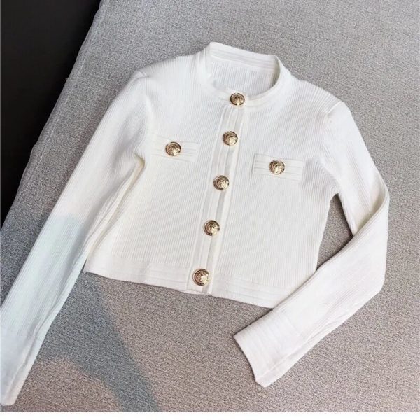 Korobov Elegant OL Long Sleeve O Neck Women Sweaters 2022 New Autumn Winter Button Korean Fashion Cropped Cardigan Suéteres - Image 11
