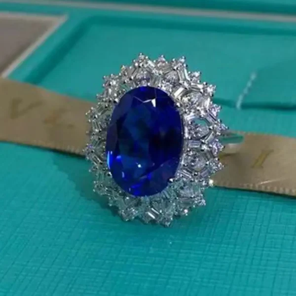 WUIHA Vintage 925 Sterling Silver 3EX Oval 8 CT VVS Sapphire Created Moissanite Wedding Engagement Customized Ring Fine Jewelry - Image 3
