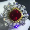 WUIHA Luxury Solid 9K White Gold 3EX 6CT VVS Ruby Gemstone Real Moissanite Diamond Wedding Engagement Ring Fine Jewelry With GRC - Image 17