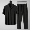 (Shirt+Trousers) 2024 Summer new arrival Men Fashion Classic Shirt men Business Casual Shirts Men A Set Of Clothes Size M-4XL - Image 12