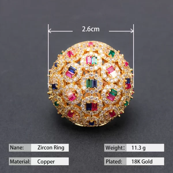 Bride Talk Luxury Women Finger Ring Colorful Rhinestone Cubic Zirconia Romantic Bridal Rings Jewelry For Wedding Party - Image 5