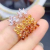 Natural real citrine luxury flower drop earring 3*3mm 0.15ct*24pcs gemstone 925 sterling silver Fine jewelry J22841 - Image 5