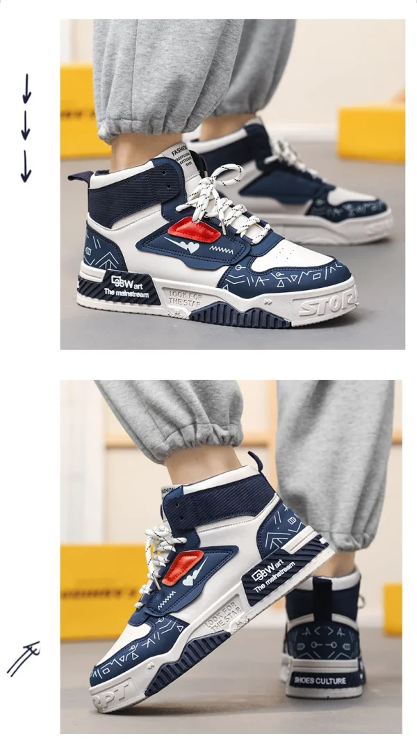 Men High Top Casual Shoes Fashion Designer Men Boots Outdoor Platform Sneakers Versatile Lace-Up Men Running Shoes tenis hombres - Image 22