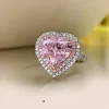 5 Carat Artificial Love Cherry Blossom Pink Diamond Ring 925 Sterling Silver Imported High Carbon  Ice Cut Explosive 85