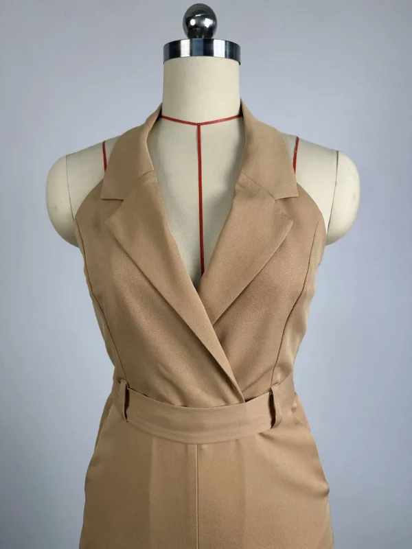 High Waist Jumpsuit Women's Clothing 2024 Summer New Hanging Neck Open Back Pocket Casual Sleeveless Y2k Jump Suits for Female - Image 5
