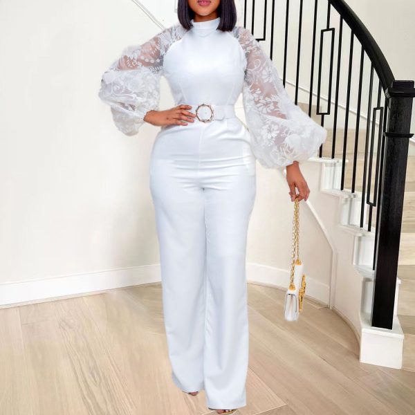 Mesh Jumpsuit Women White Overalls Party Lace Rompers New In Bodysuit One Piece Long Sleeve Summer Long Pants Y2k Spring Work - Image 15