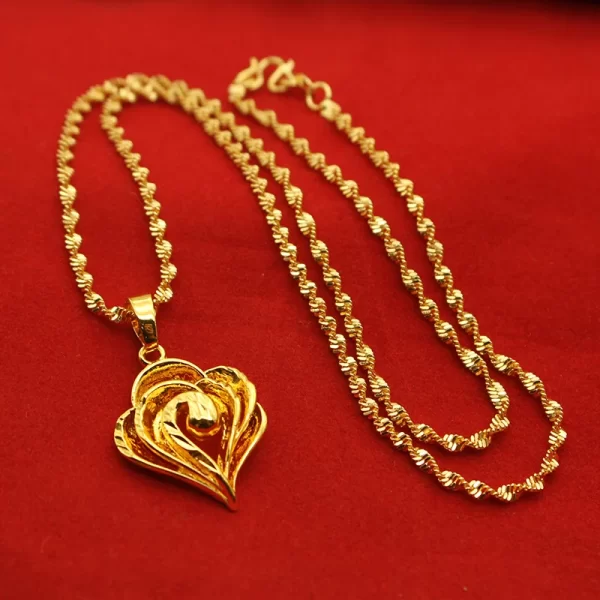 Color 18k Gold Necklace Short Chain Lovely Collarbone for Women Party Fine Jewelry Gift Real 24k 999 Yellow Gold Plated Pendant - Image 21