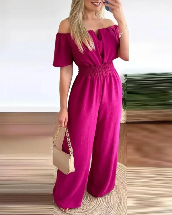 Elegant women jumpsuit, elegant street clothing, women's wide leg Bailey sleeveless tight fitting suit, 2024 high-altitude jump - Image 12