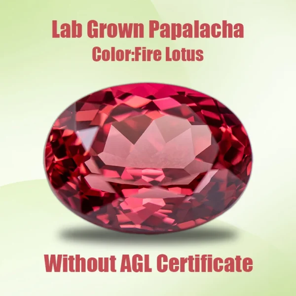Lab Grown Sapphire Fire Lotus Color Oval Cut Papalacha Gemstone for Advanced Jewelry Making Materials Selectable AGL Certificate - Image 8