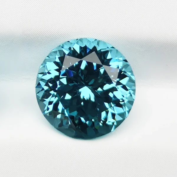 Lab Grown Paraiba Round Shape 100 Faceted Cut Lab Created Sapphire Gemstone Jewelry Making Materials Selectable AGL Certificate - Image 10