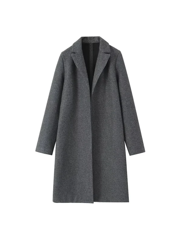 Willshela Women Fashion Solid Open Stitch Long Trench Coats Vintage V-Neck Full Sleeves Female Chic Lady Outfits - Image 17